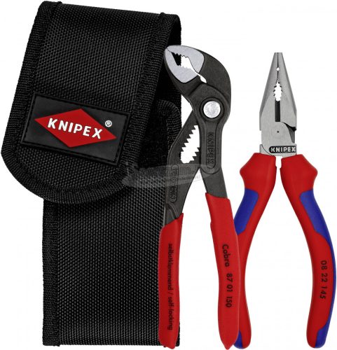 KNIPEX Mini fogókészlet kombinált fogó + Cobra vízpumpafogó övtáskában 00 20 72 V06