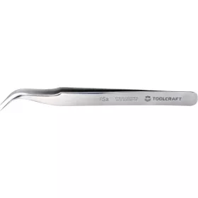   TOOLCRAFT Precíziós csipesz 7a SA, sarlócsúcs, 55°-ban ívelt, kerek, finom, 120mm, TO-5861037