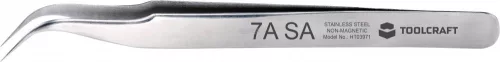 TOOLCRAFT Precíziós csipesz 7a SA, sarlócsúcs, 55°-ban ívelt, kerek, finom, 120mm, TO-5861037