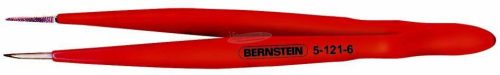 BERNSTEIN Nikkelezett műszerész csipesz védőszigeteléssel egyenes/finom/hegyes heggyel, 120mm, 5-121-6 5-121-6