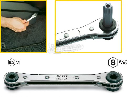 HAZET megfordítható bit racsni 1/4", 5/16" 140mm 2265-1