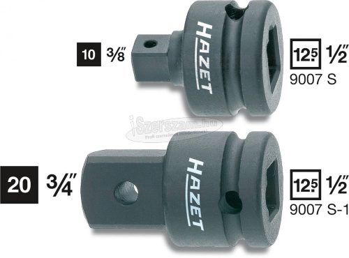 HAZET Gépi adapter belsőnégyszögről 12,5mm (1/2") külső négyszögre 10mm (3/8), 9007S 9007S