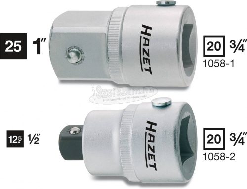 HAZET Adapter belsőnégyszögről 20mm (3/4) külső négyszögre 25mm (1), 1058-1 1058-1