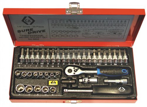 C.K Kézi Dugókulcs készlet 39 részes 1/4" metrikus CrV T4655