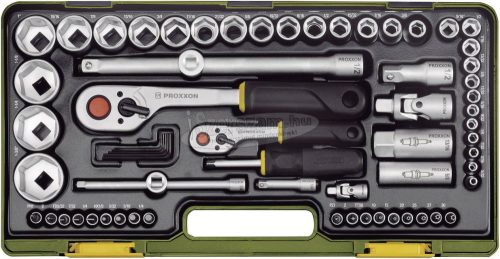 PROXXON 23294 Racsnis szerszámkészlet, Krova BIT készlet 65 részes 4mm (5/32) és 35,4mm (13/8) 23294