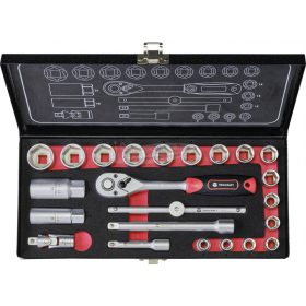 TOOLCRAFT 22 részes Dugókulcs készlet, 10mm (3/8) 826373