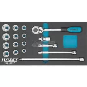   HAZET Dugókulcs készlet 17 részes 3/8" 10-22mm 163-181/17