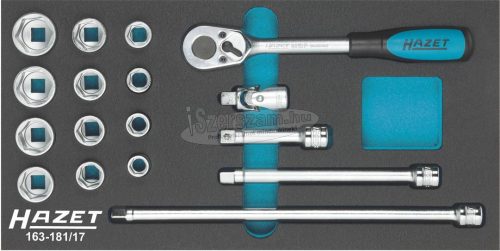 HAZET Dugókulcs készlet 17 részes 3/8" 10-22mm 163-181/17