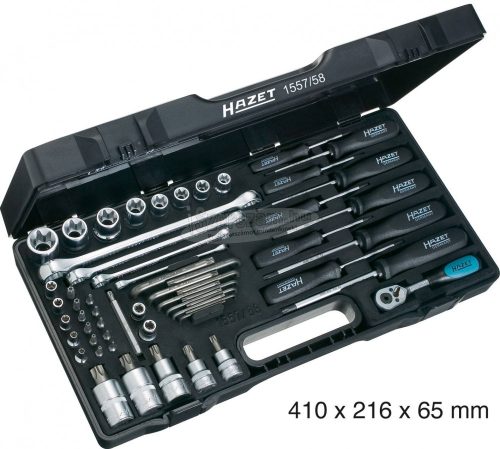 HAZET Torx dugókulcs-/csavarhúzó készlet, 58 részes, 1557/58 1557/58