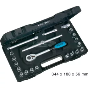   HAZET külső+belső Torx rátűzőkulcs+dugókulcs készlet E5-E14+T15-T50 21 részes 3/8" 1557/21