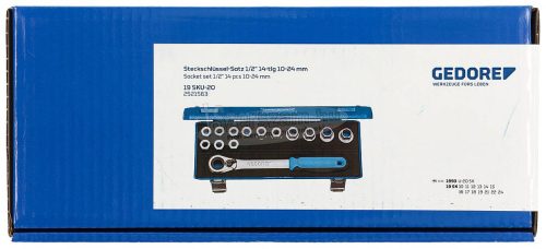 GEDORE dugókulcs készlet 1/2" 6szög 14 részes 10-24mm 19 SKU-20 2521563