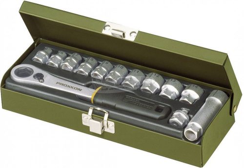 PROXXON 13 részes racsnis dugókulcs készlet, racsnis krova készlet 5,5mm-14mm között 6,3mm (1/4”) hajtáshoz 23602