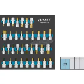   HAZET Rátűzőkulcs készlet 35 részes 1/2" 6szög+XZN+Ribe+TORX 163-407/35