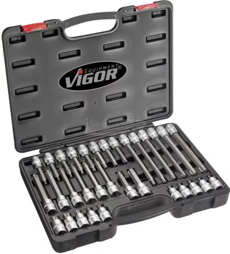 VIGOR Torx kulcs készlet 12,5mm (1/2"), 32 részes V1917