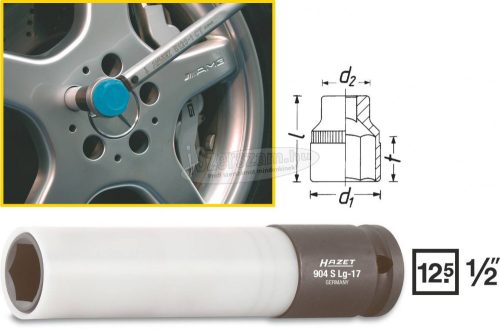 HAZET Gépi dugókulcsfej, belső négyszög 12,5mm (1/2"), 903SLG-17 904SLG-17