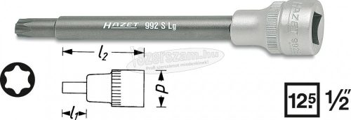 HAZET Torx csavarhúzófej belső torx csavarokhoz T50, belső négyszög 12,5mm (1/2"), 992SLG-T50 992SLG-T50