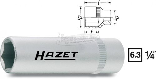 HAZET Dugókulcsfej 8mm, 6,3mm (1/4"), 850LG-8 850LG-8