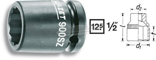 HAZET Külső hatszögfejű krova Dugókulcs 27mm 1/2" 45mm hosszú 900SZ-27 900SZ-27