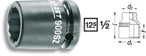HAZET Kettős hatlapfejű Dugókulcs 12,5mm (1/2") 900SZ-30 900SZ-30