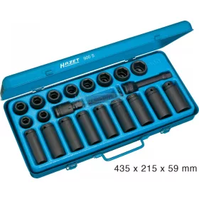   HAZET gépi dugókulcs készlet 1/2" 6szög 13-27mm 23 részes 900S
