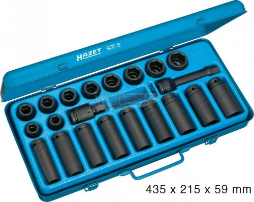 HAZET gépi dugókulcs készlet 1/2" 6szög 13-27mm 23 részes 900S