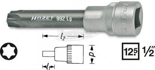 HAZET Torx rátűzőkulcs (bit-dugókulcs) 12,5mm (1/2") 992LG-T60