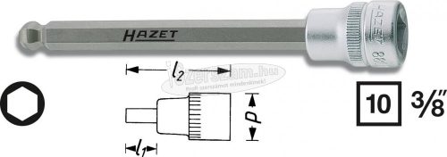 HAZET gömbvégű imbusz rátűzőkulcs TIN  3/8" 10mm  8801KK-10 8801KK-10