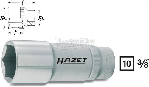 HAZET 6 lapfejű Dugókulcs 10mm (3/8") 10mm Meghajtás (szerszám) 10mm (3/8") 880LG-10 880LG-10
