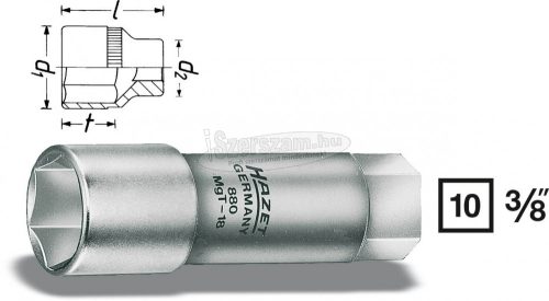 HAZET Gyertya dugókulcs krova betét 18mm 3/8", 62mm hosszú 880MGT-18 880MGT-18