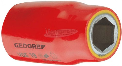 GEDORE szigetelt dugókulcs 1/2" 6szög, 11mm 1000V VDE 19 11 6122780