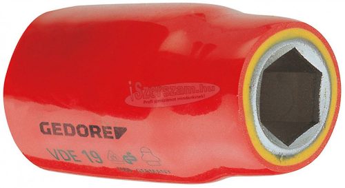 GEDORE szigetelt dugókulcs 1/2" 6szög, 24mm 1000V VDE 19 24 6123590
