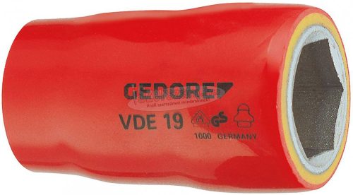GEDORE szigetelt dugókulcs 1/2" 6szög, 19mm 1000V VDE 19 19 6123320