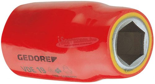 GEDORE szigetelt dugókulcs 1/2" 6szög, 30mm 1000V VDE 19 30 6123750