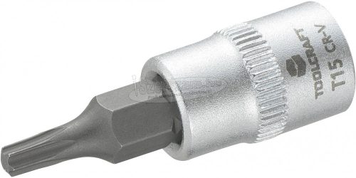 TOOLCRAFT Dugókulcs 6,3mm (1/4"), T-profillal T15, hossz: 37mm 816081