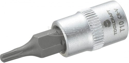 TOOLCRAFT Dugókulcs 6,3mm (1/4"), T-profillal T10, hossz: 37mm 816080