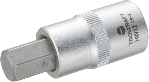 TOOLCRAFT Dugókulcs 12,5mm (1/2"), hatlapú bittel 12mm, hossz: 55mm 816160