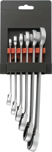 TOOLCRAFT Átkapcsolható villás-/racsnis kulcssorozat, 8-19mm, 6 részes 824124 8/10/13/15/17/19mm 824124