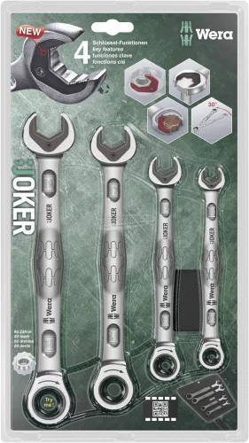 WERA 05073290001 Joker Set 4 részes Racsnis csillag-villáskulcs készlet 5073290001