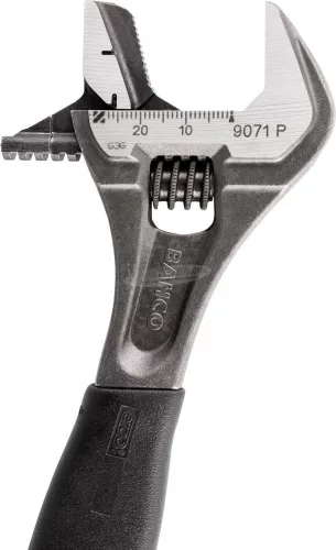 BAHCO Barnított felületű állítható kulcs, megfordítható pofa, 208mm, max nyitás 28mm 9071 P