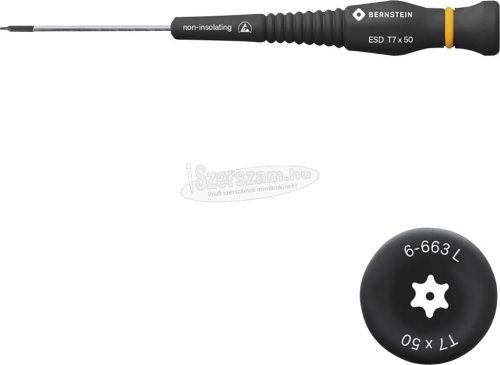 BERNSTEIN ESD Lyukas torx csavarhúzó T7 50/150mm 6-663-L