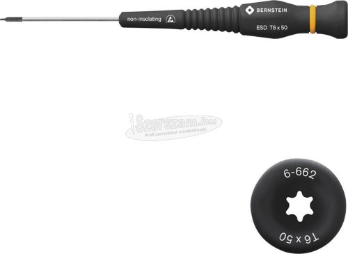 BERNSTEIN ESD Torx csavarhúzó T6 50/150mm 6-662