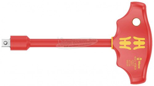 WERA 410 i szigetelt VDE 1000V B szigetelt VDE 1000V-szigetelésű T-fogantyús adaptercsavarhúzó 3/8"-os aljzatokhoz, 3/8"x130mm 05005120001