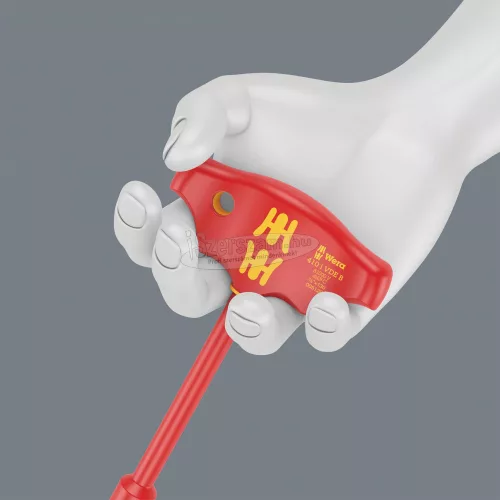 WERA 410 i szigetelt VDE 1000V B szigetelt VDE 1000V-szigetelésű T-fogantyús adaptercsavarhúzó 3/8"-os aljzatokhoz, 3/8"x130mm 05005120001