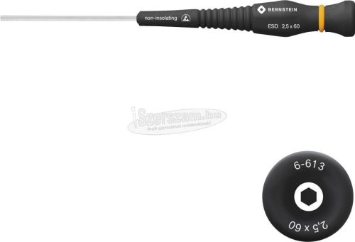 BERNSTEIN ESD Nyeles dugókulcs 2,5mm 60/160mm 6-613