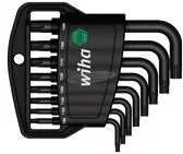 WIHA Imbuszkulcs készlet T9H-T40H Classic tartóban TORX 9 részes fekete oxidált 36462