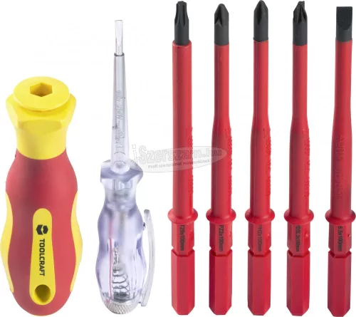 TOOLCRAFT csavarhúzó készlet, cserélhető pengéjű, szigetelt VDE 1000V, WHS-017 TO-6326253