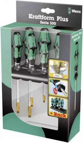 WERA csavarhúzó készlet 6 részes, lapos, Philips 334 SK/6 05007680001