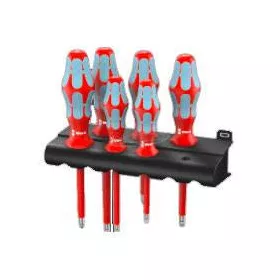  WERA szigetelt VDE 1000V Csavarhúzó készlet, fali tartóval, 6 részes egyenespengéjű, PZ Pozidriv 3165 i/6 5022745001