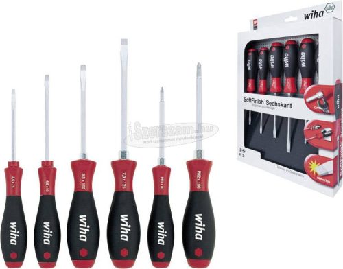 WIHA SoftFinish csavarhúzó készlet Lapos és Phillips, hatlapú toldalékkal, 6 részes 21248