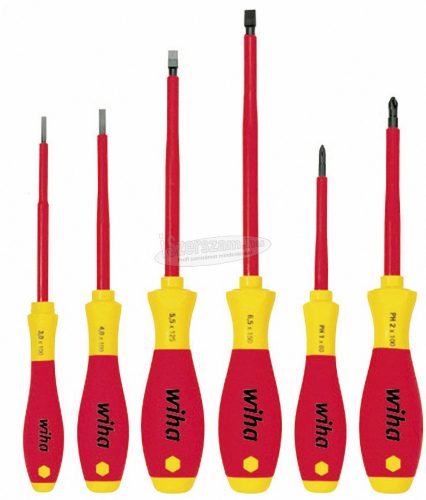 WIHA SoftFinish electric csavarhúzó készlet Lapos, Phillips 6 részes szigetelt VDE 1000V 00833